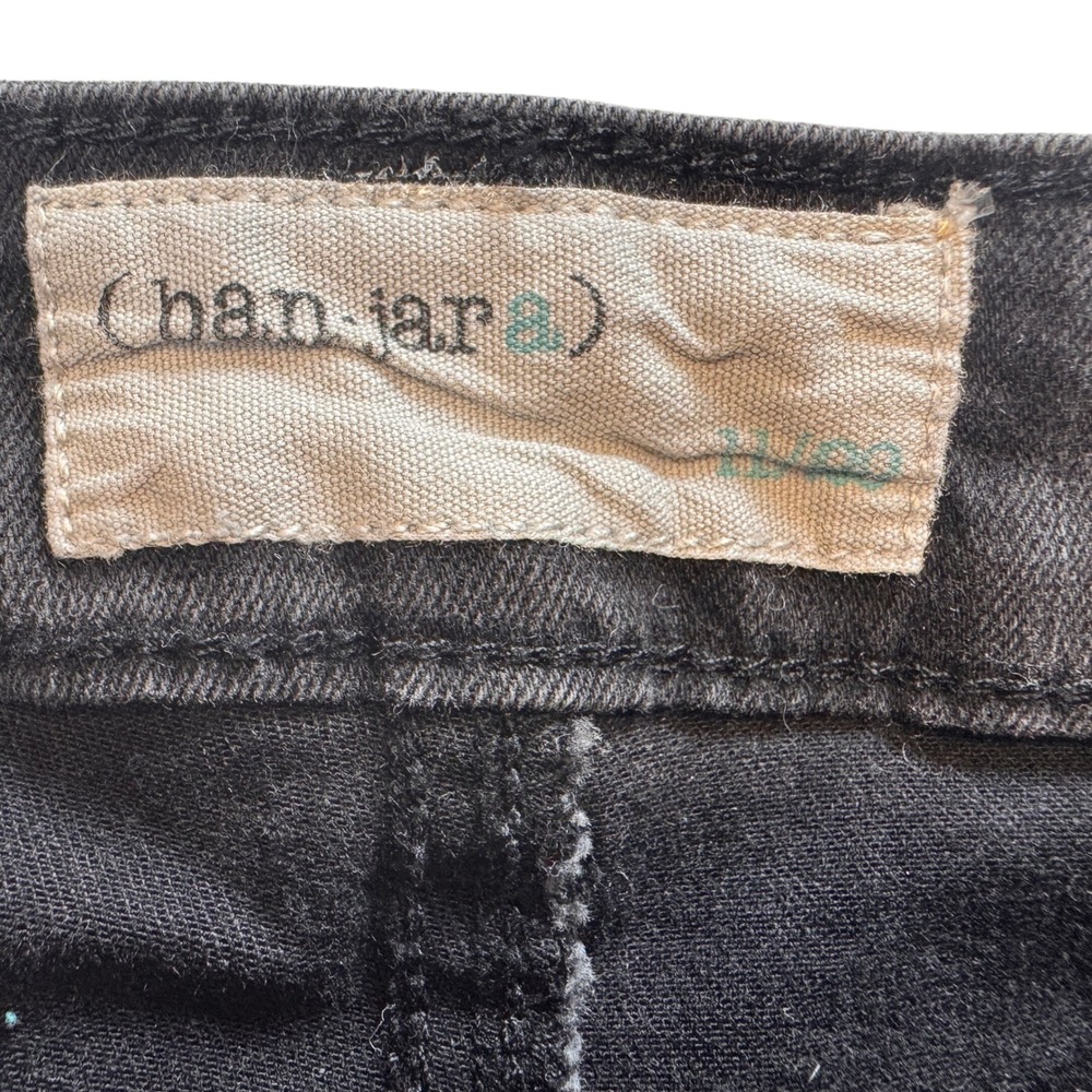 Banjara Flare Leg Jeans Womens‎ Size 29 Black Wash Distressed Hem Denim Pants - Picture 6 of 10